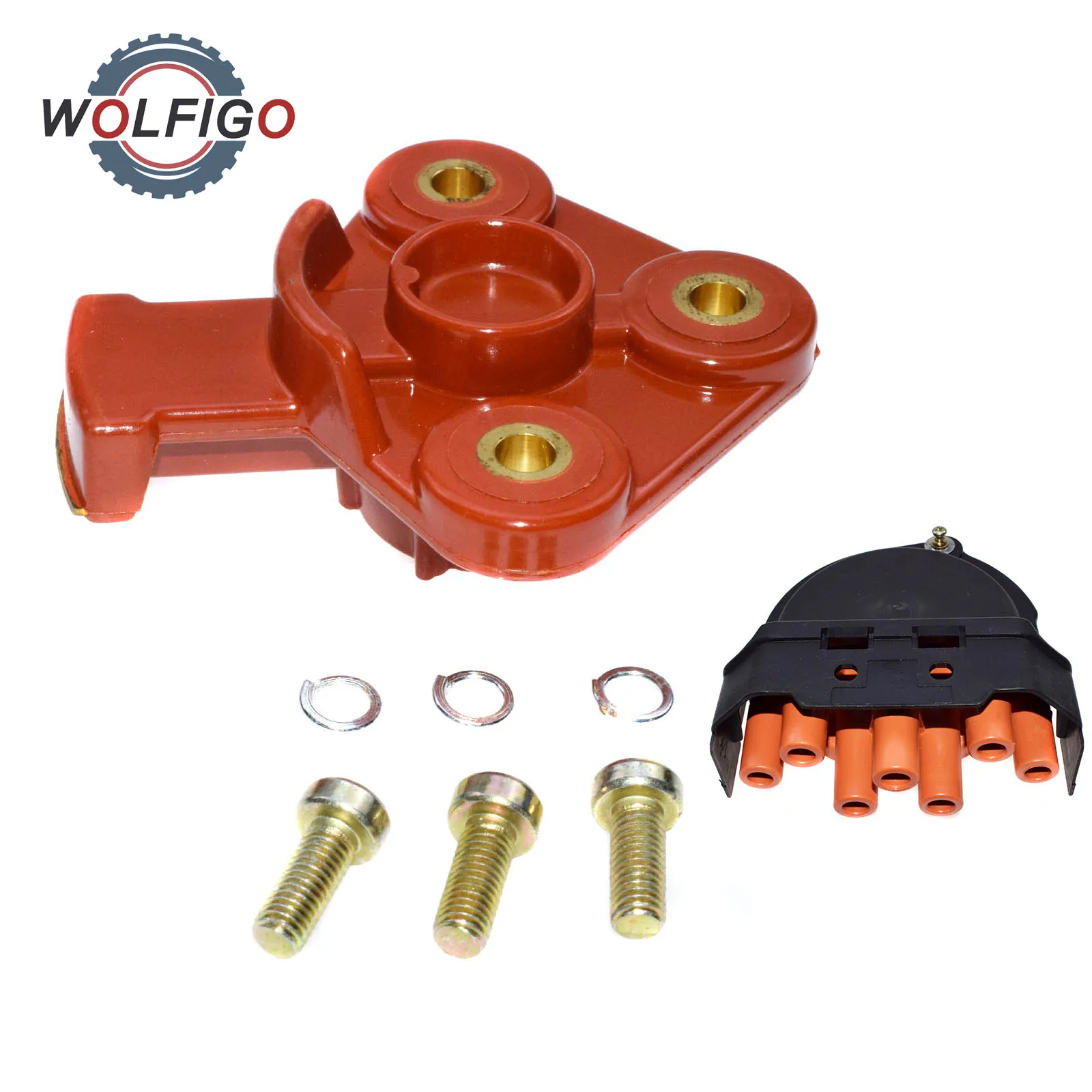 

WOLFIGO Ignition Distributor Rotor Cap 12111734110 12111725070 for BMW 325is 525i 535i 635CSi 735i 850Ci M5 Dodge Peugeot Volvo
