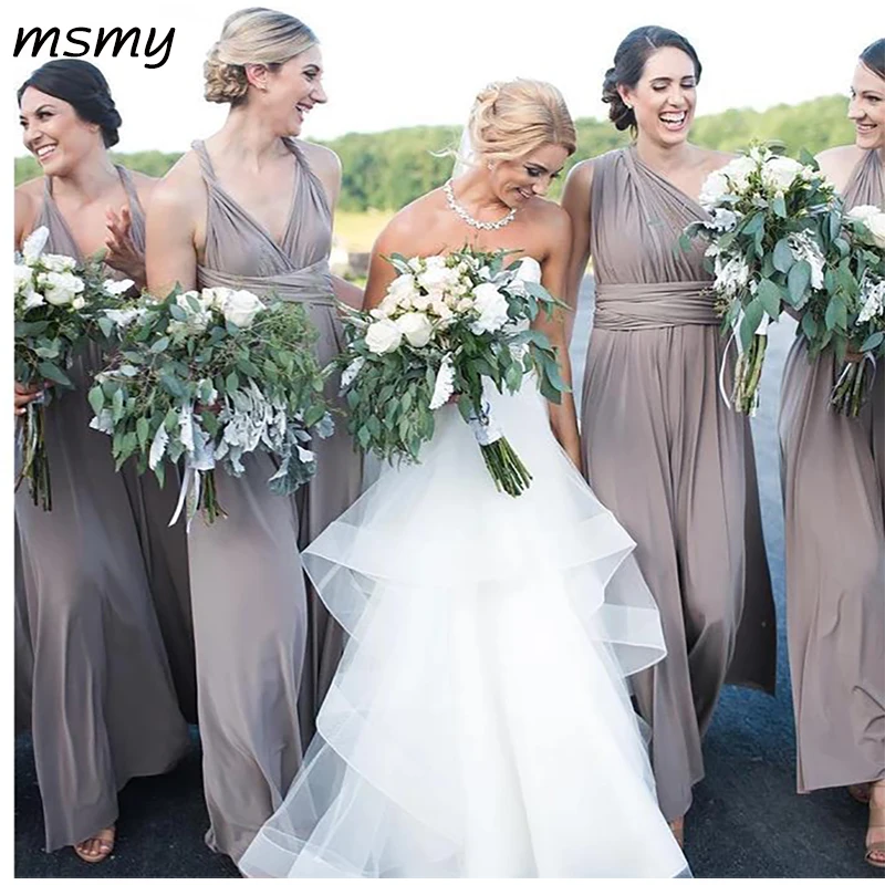 

2019 Simple Bridesmaid Dress Sleeveless Pleat Chiffion Formal Dress Long Bridesmaid Dresses Plus Size Custom Made