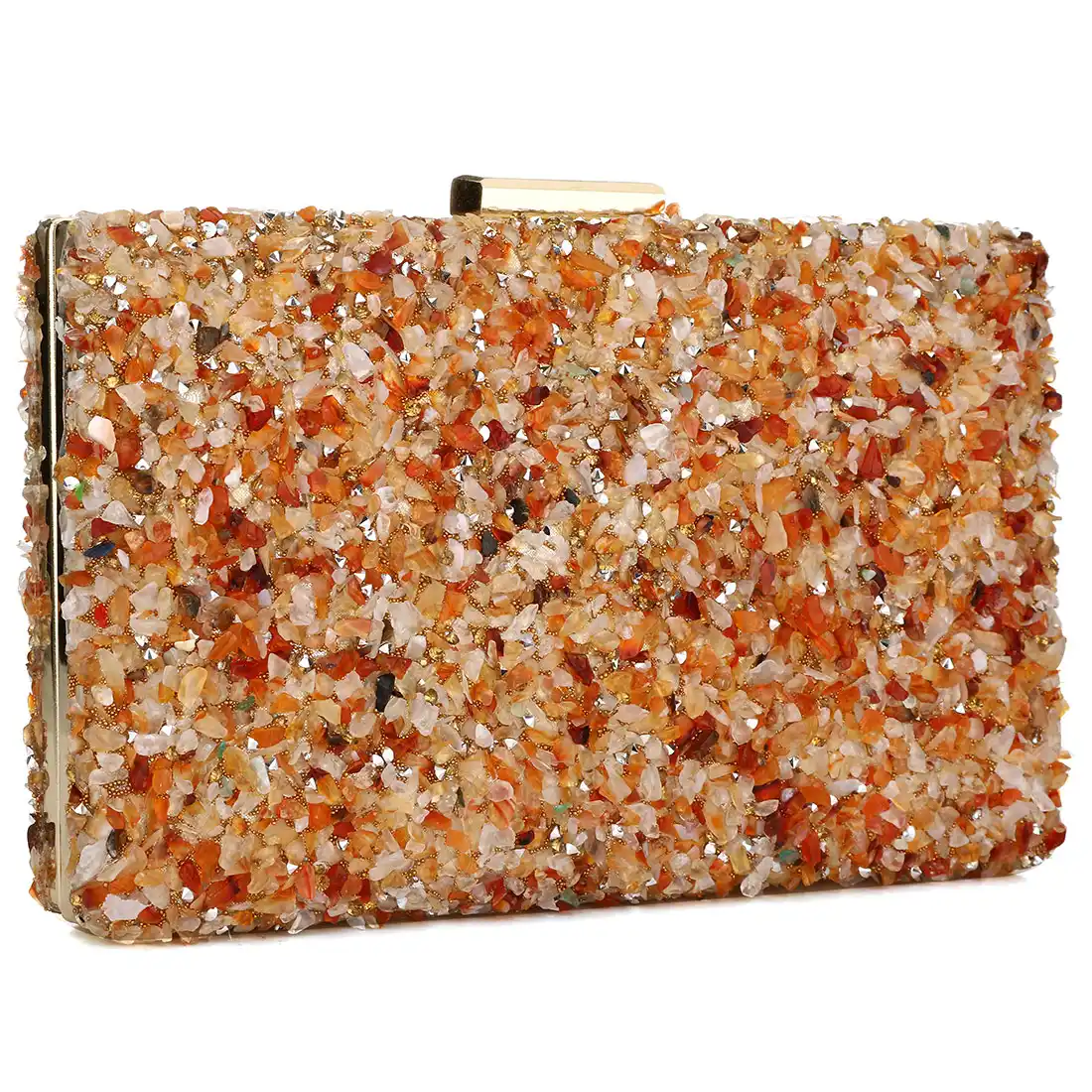 orange clutch purse