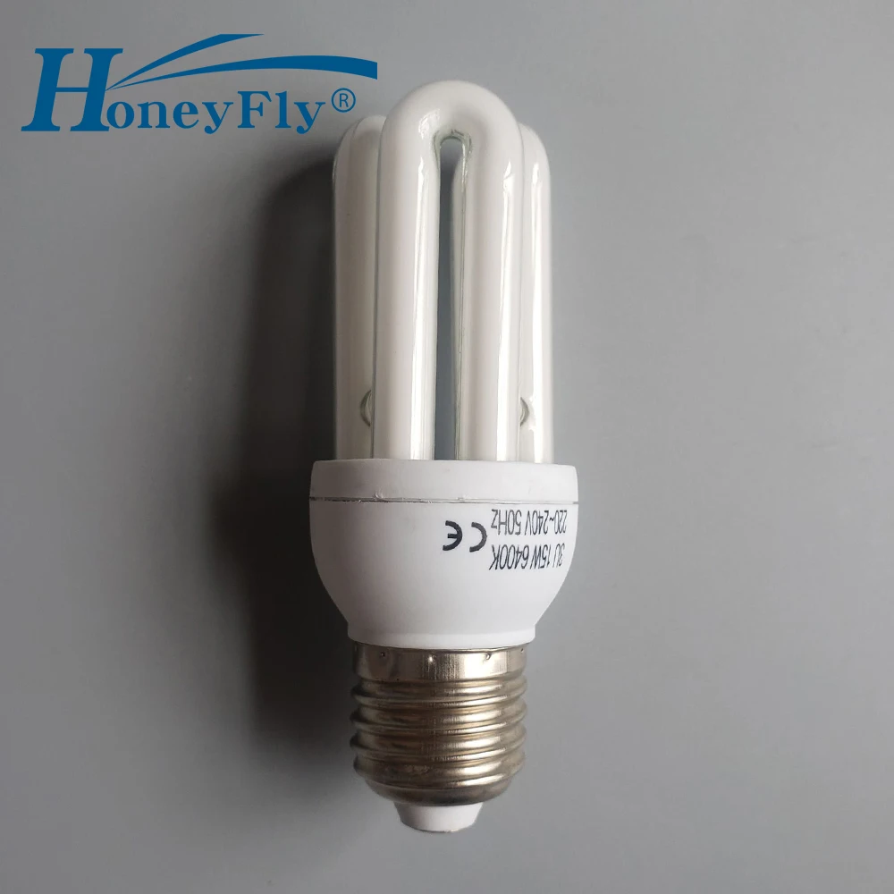 3U Tube Energy Saving Lamp AC220-240V 11W/15W/20W E27 U Shape Fluorescent Light Bulb Home Lighting