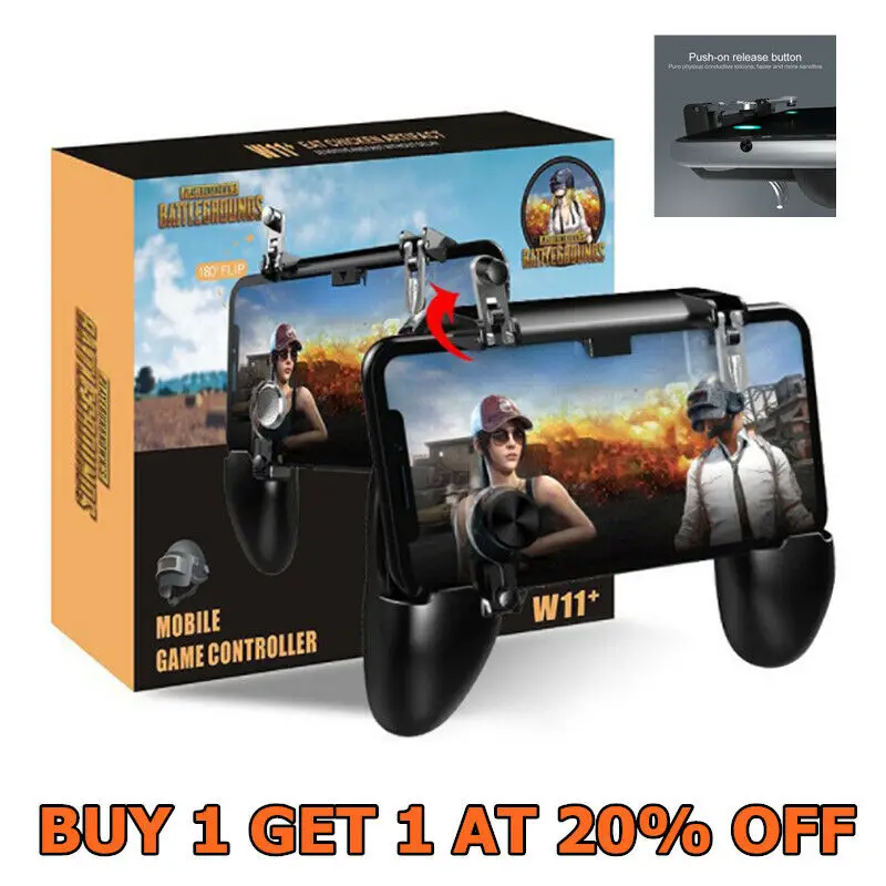

W11 PUBG Mobile Game Controller Metal L1 R1 Button Remote Controller Wireless Joystick Gamepad For 4.5~6.5 Inch Android/ Iphones