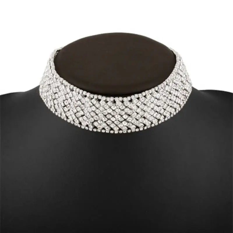

BK Women Originality Necklaces Coverd With Diamonds Short Fashion Torques Female Imitation Gold Ornaments Trendy Necklaces