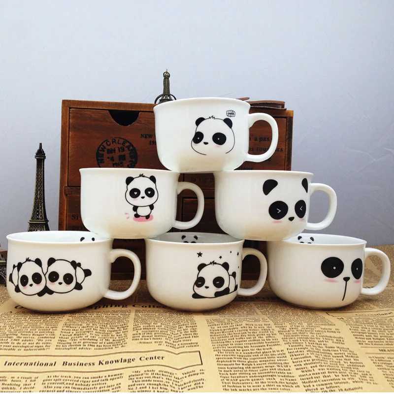 귀여운 팬더 세라믹 머그잔 화이트 멀티 스타일 컵 신선한 크리 에이 티브 만화 사랑스러운 디저트 커피 우유