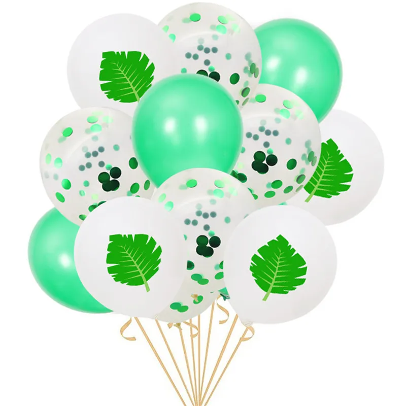 

Hawaiian Party Decorative Latex Balloons 2.8 grams Pineapple Firebird Turtle Backleaf Blade Balloons Set