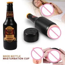 Bottle Shaped Masturbator Cup Enlarge Sex Toys Massgae Device Vagina Real Pussy Penis Pump Blowjob Vibrator Soft Real Feeling