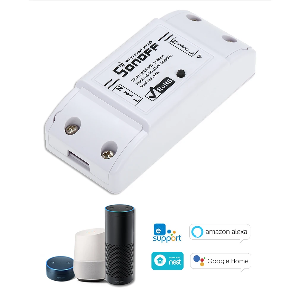 3 шт. Sonoff Basic 10A Wifi умный переключатель дистанционный беспроводной светильник выключатель питания Интеллектуальный универсальный DIY Wifi переключатель работа с Alexa