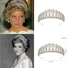 Принцесса Диана Корона кристалл и жемчуг для Свадебные винтажные аксессуары для волос свадебная диадема Корона Свадебные украшения для волос Royal