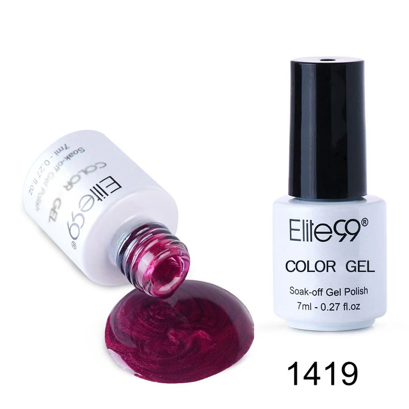 G1419 Shimmer Red Elite99 7 мл УФ чистый цвет серия Гель-лак для Ногтей Стойкий Гель-лак для ногтей Vernis полуперманентный гель-праймер для ногтей Лаки - Цвет: G1419 Shimmer Red
