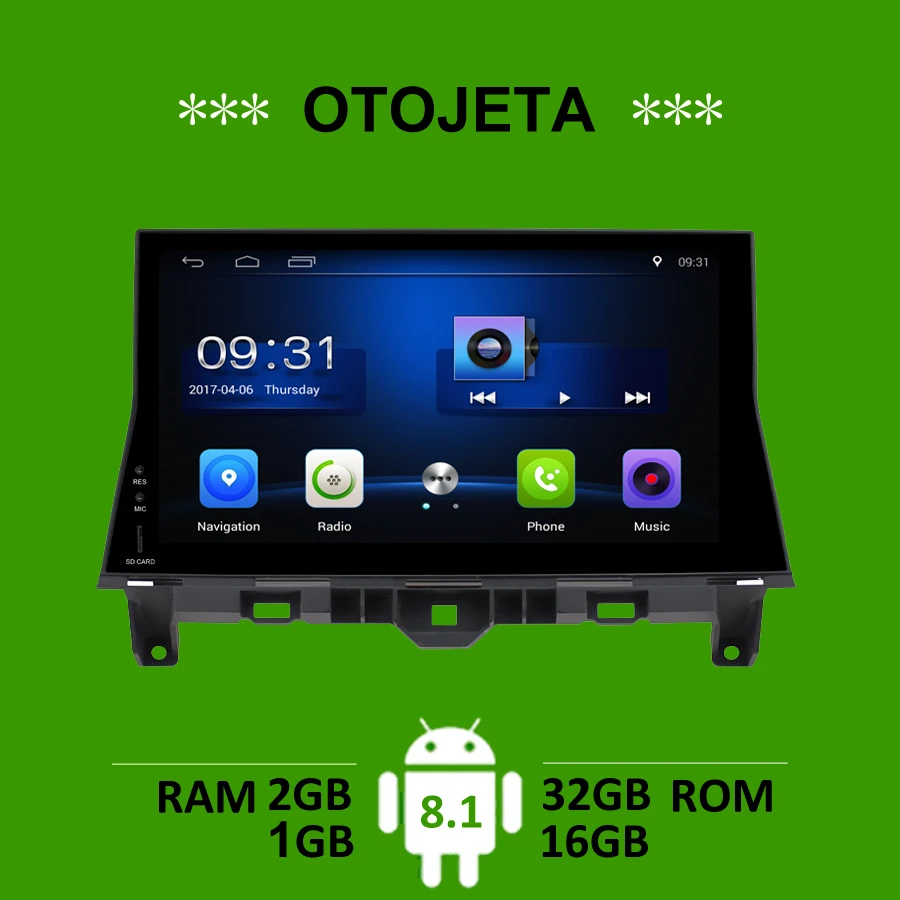 

OTOJETA car accessories for Honda Accord 8th 2008 radio gps navigation android 8.1 stereo bluetooth tape recorder carplay player