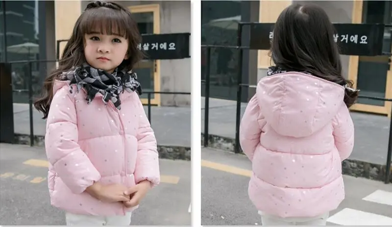 COOTELILI 70-120cm Fashion Star Printing Winter Jackets Girls Boys Fleece Velvet Children's Winter Jackets Coat Parkas For Girls (6)