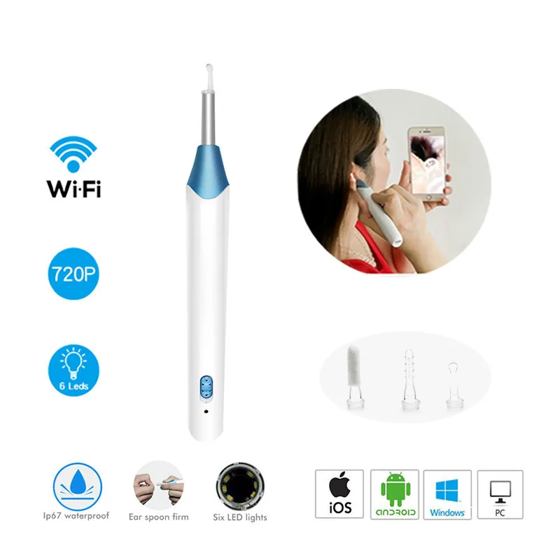 Wi Fi эндоскоп для чистки ушей 5 мм|Камеры видеонаблюдения| |