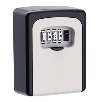 

Key Lock Box, House Key Storage Lock Box with 4 Digits Combination Outdoor Key Safe Lock Box for Outside Sturdy Wall Mounted