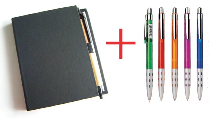 

[Free Shipping] new Notepad with high quality cute novelty school supplies semi metal ballpoint pen set -- NO LOGO