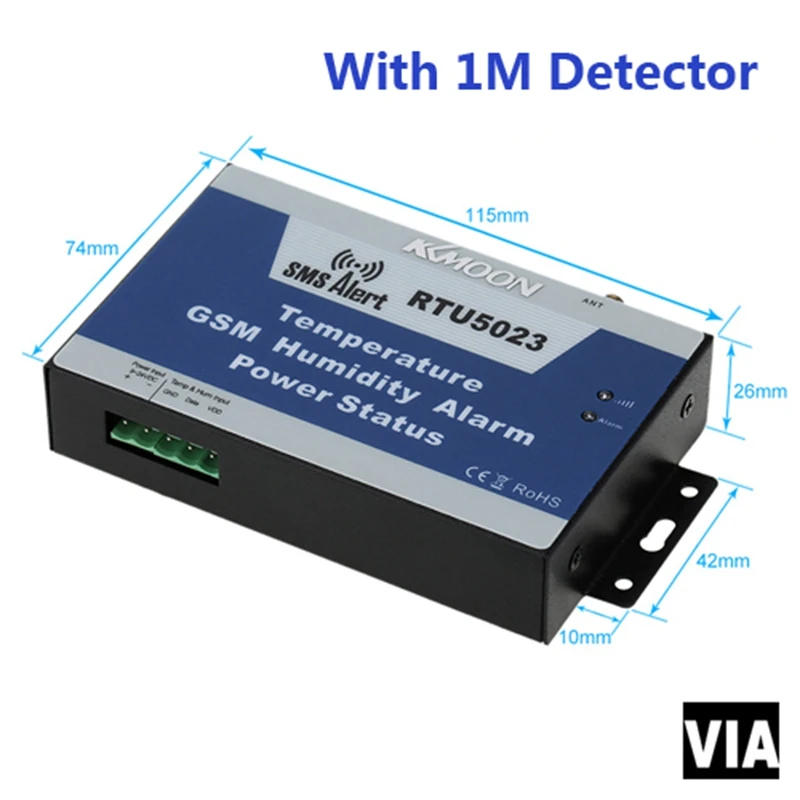 RTU5023+1M Detector Free Shipping GSM Temperature Monitoring SMS Power Humidity Environment Alarm Android APP Remote Control