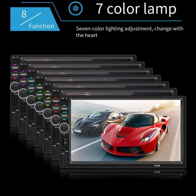 7 дюймов 2 DIN Bluetooth Автомобильный мультимедийный плеер сенсорный Screem