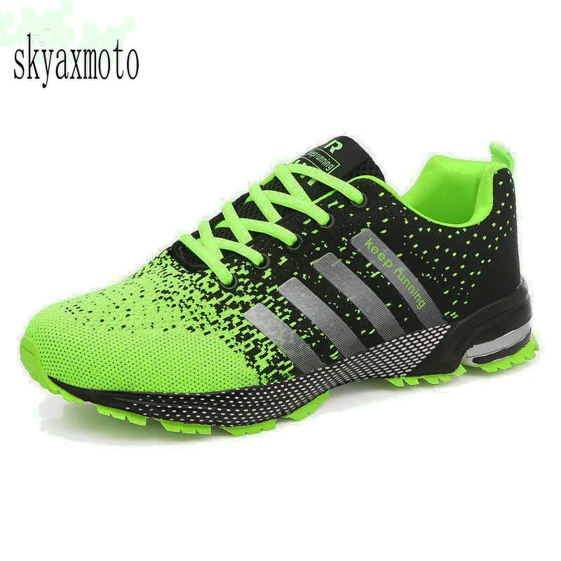 

Plus Size 35-47 Running Shoes for Men Lace Up Athletic Shoes 2018 Outdoor Walking Jogging Shoes Men Air Mesh Breathable Sneakers