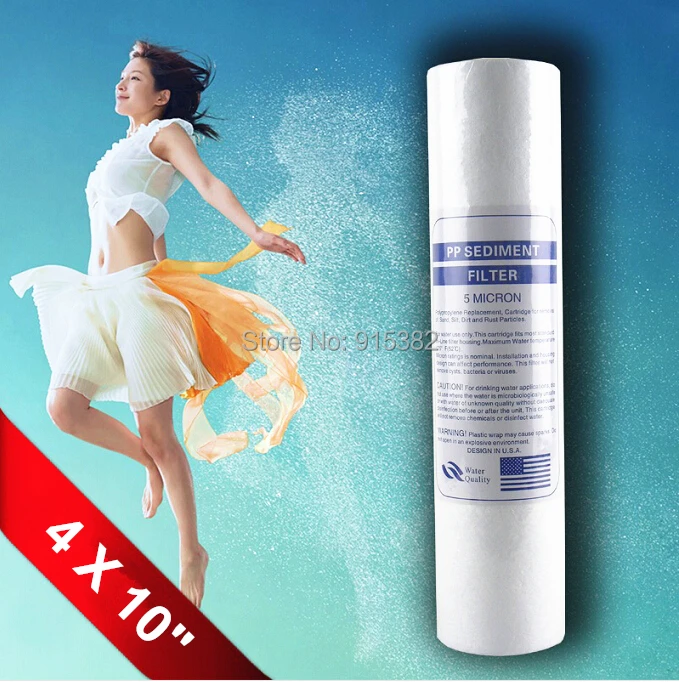 

Free Shipping Water Purifier Filter 5 Micron 4pcs x 10" PP Sediment Filter Cartridge For RO Aquarium