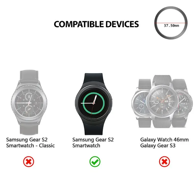 Против царапин металлический ободок кольцо клейкая Крышка Замена для samsung Galaxy Watch 42 мм/для samsung Galaxy Watch Active/gear Spor