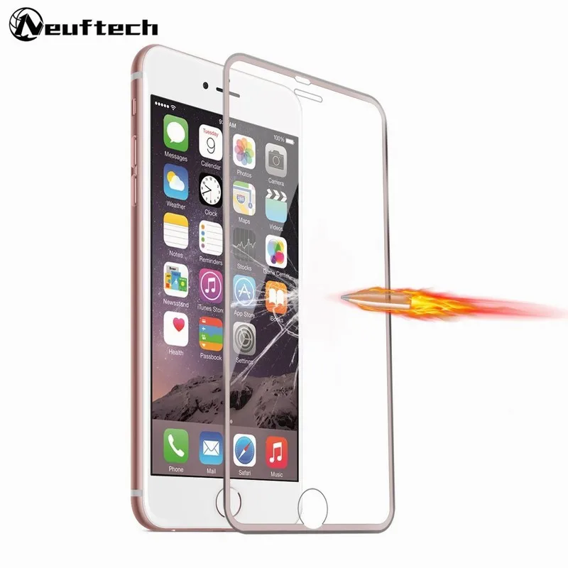 Beste 3D Gebogen Titanium Beschermende Glas op de Voor iPhone 8 7 6 s Plus Screen Protector Gehard Glas Voor iPhone 6 6 s 5 5 s SE X 8 7