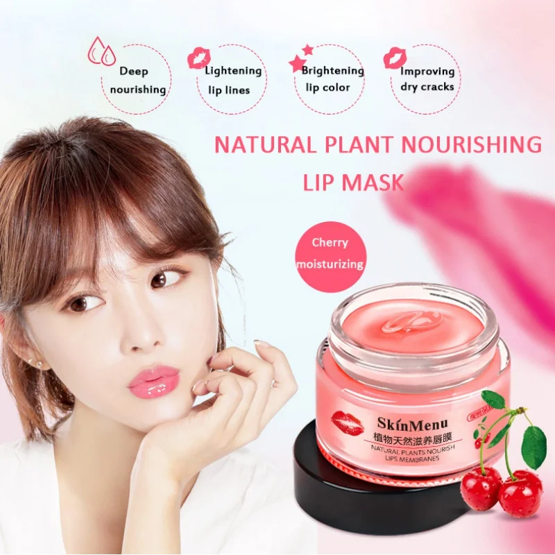

Natural Plant Aloe Moisturizing Lip Mask Hydrating Nourishing Exfoliating Anti-Drying Cherry Essence Lip Membrane Lips Care