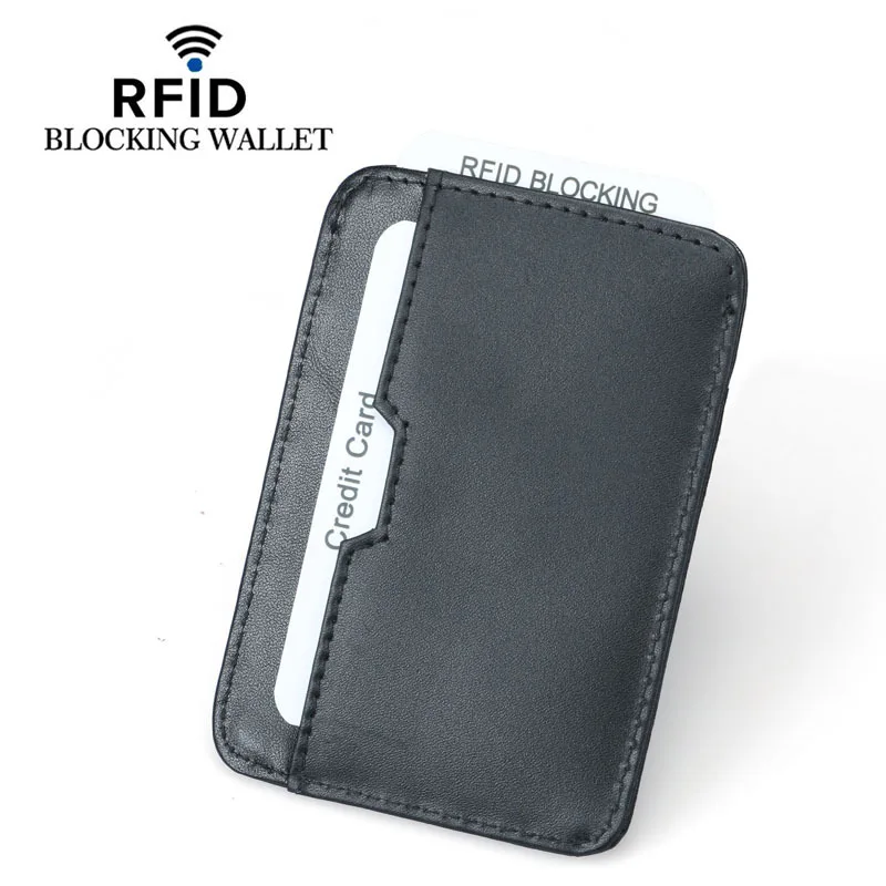 Новый мужской держатель для карт s Rfid кошельки из натуральной кожи блокирующий