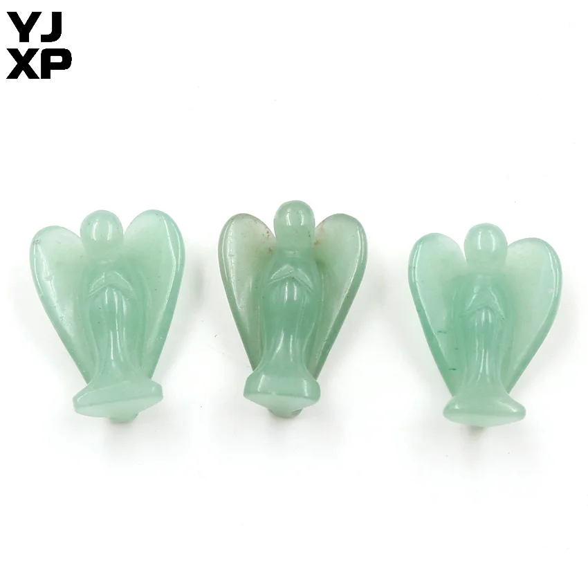 YJXP 1 шт. Natrual Green Aventurine статуэтки ангела Подвески рейки целебная статуэтка совы DIY ювелирный аксессуар ручной работы