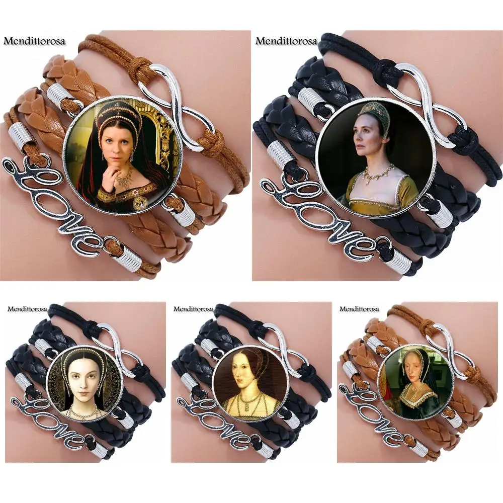 Модные брендовые ювелирные изделия Anne Boleyn со стеклянным кабошоном Многослойный
