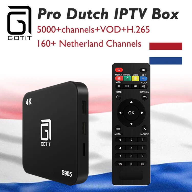 

GOTiT Dutch IPTV Amlogic S905X Quad-core 64-bit 4K Smart Android TV box Europe Israel Norway Sweden Poland Spain Brazil IPTV box