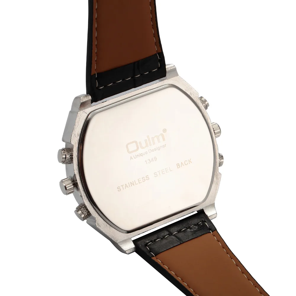 New Model OULM Watch Men Quartz Sports Leather Strap Watches Fashion Male Military Wristwatch Fashi