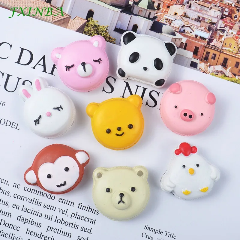 

FXINBA 3Pcs/Lot Resin Burger Animal Charms For Slime Clay Candy DIY Flatback Charms Cake Phone Decoration Slime Supplies Toys
