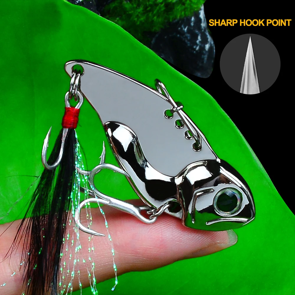 

1PC Metal VIB Fishing Lures 7g/11g Spinner Spoon Crankbait Silver/Gold Vivid Vibrations Bass Artificial Hard Lure Tackle