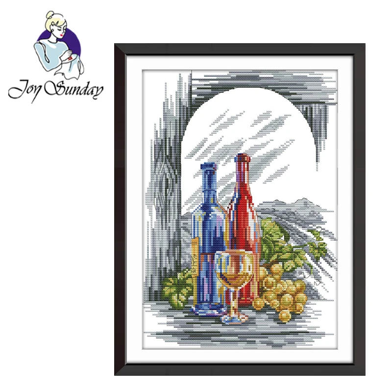 

Joy Sunday,Wine,cross stitch embroidery set,printing cloth embroidery kit,needlework,cross stitch pattern,Chinese cross stitch
