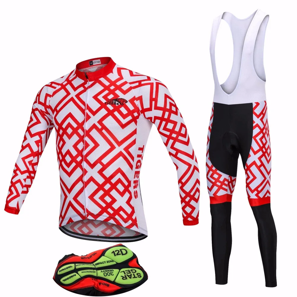 2018 Colorful Red Bike Cycling Jersey Sets Spring/Autumn Breathable Racing Bicycle Clothes