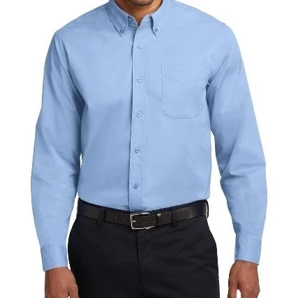 Port Authority S608 Mens Long Sleeve Easy Care Shirt Light Blue & Light Stone - Medium (1)