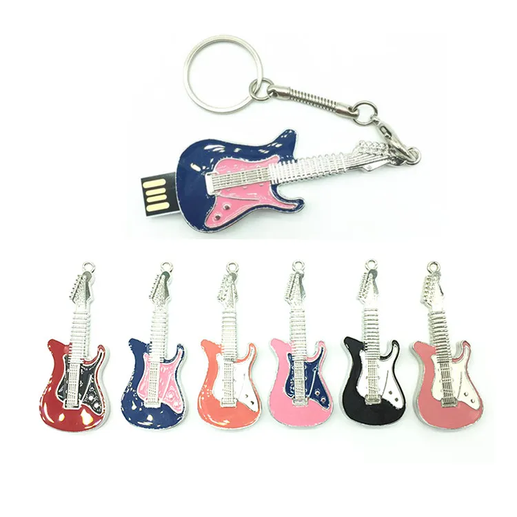 

Crystal Violin Gift Jewelry Usb Flash Drive Guitar Pendrive 64GB Pen Drive 8GB 32GB Pen Driver 16GB USB Stick + Key Chain