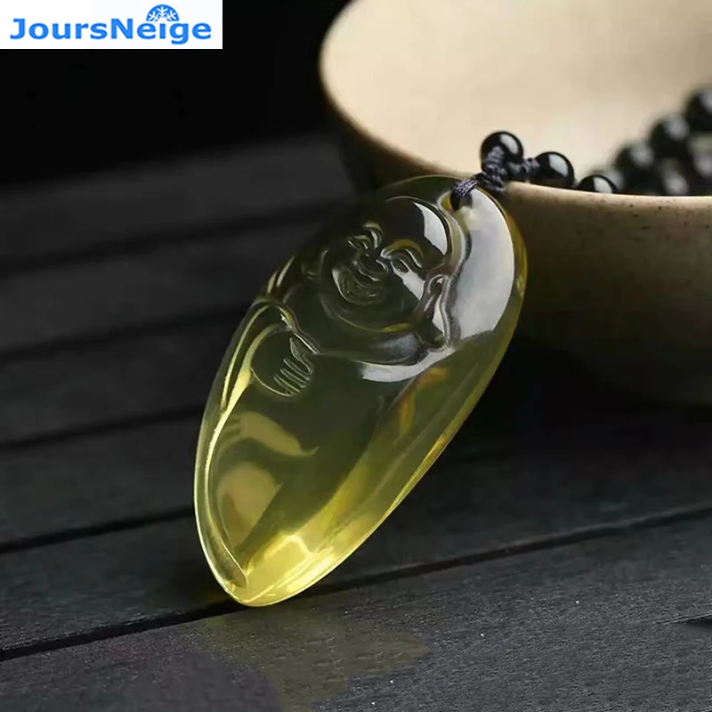Wholesale JoursNeige Yellow Natural Crystal Pendants Fine Carved Laughing Buddha Amulet Pendant Necklace Women Men Jewelry Wholesale JoursNeige Yellow Natural Crystal Pendants Fine Carved Laughing Buddha Amulet Pendant Necklace Women Men Jewelry