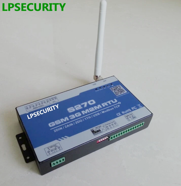

LPSECURITY 3G 2G S270 GSM alarm PLC Controller for Remote GSM Control board with 2AIN+DIN+Relay Output+ APP WCDMA