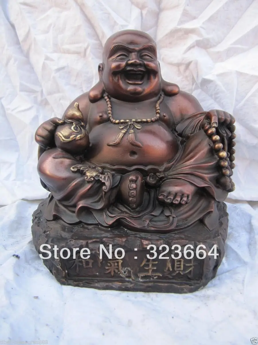 

classical chinese folk temple home bronze Harmony brings wealth Maitreya Buddha