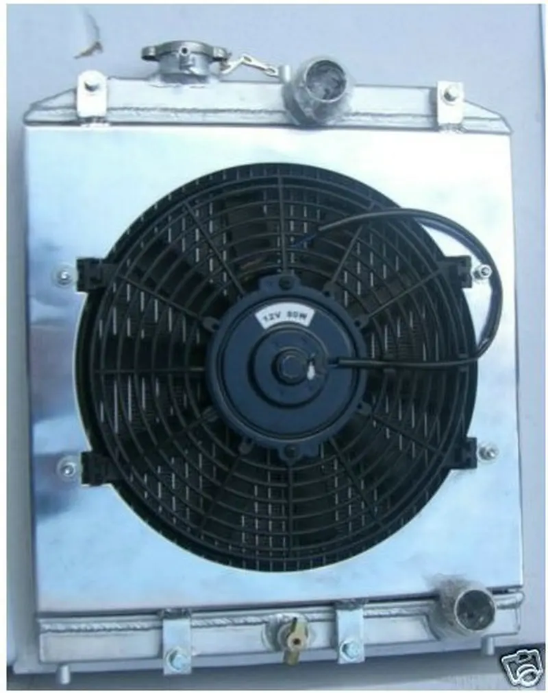 

2 Row aluminum racing radiator & Shroud & fan 1992-2000 for Honda Civic EG EK B16 B18 32mm
