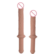 Sword Shape Big Dildos Handle Design Large Small Flesh Penis Flexible And Realistic Dildo Cock Female Masturbation Sex Toys .