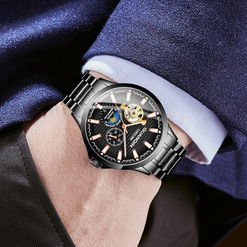 GUANQIN 2019 мужские часы Топ бренд Роскошные автоматические бизнес Tourbillon