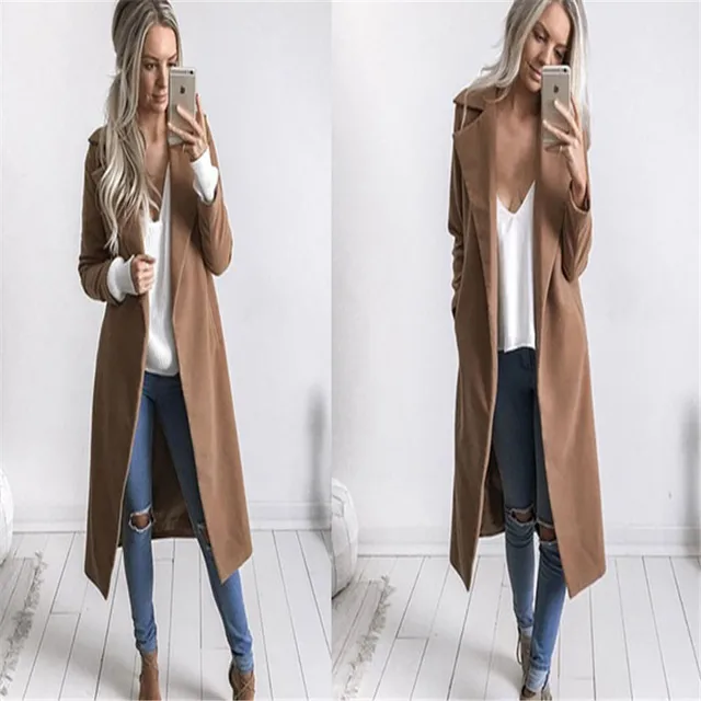 Autumn Winter New Arrival Office Lady Women Warm Wool Parka Coat Full