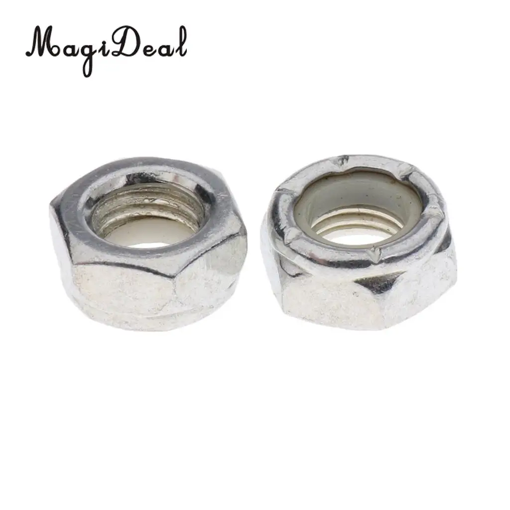 MagiDeal 10pcs Skateboard Truck Wheel Axle Mounting Screw Hex Nuts Replacement Longboard  Hardware Accessories