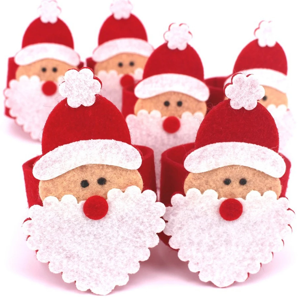 10Pcs Christmas Santa Napkin Ring Table Decor Napkin Holder For Hotel For Christmas Table Decoration Wholesale