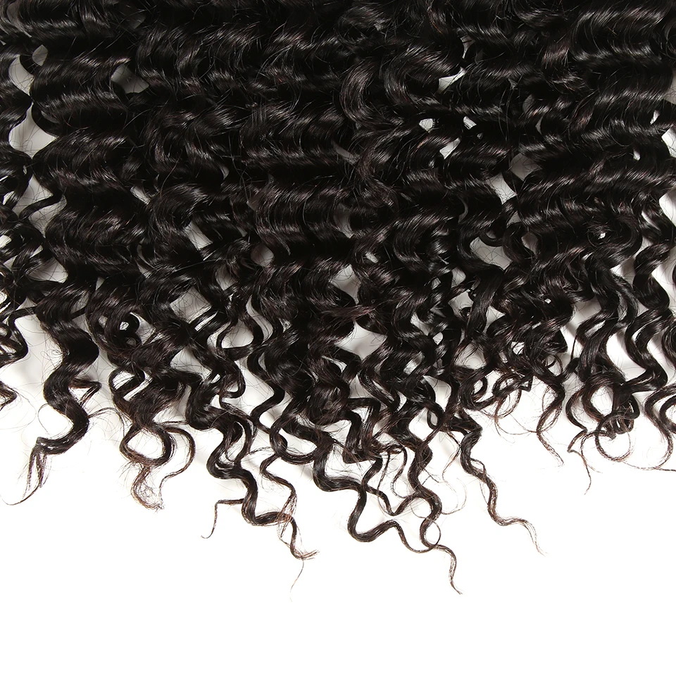 Sleek Brazilian Deep Wave 360 Lace Frontal Closure 100% Remy Human Hair Natural Color Free Part Top Closures 10 to 20 Inches