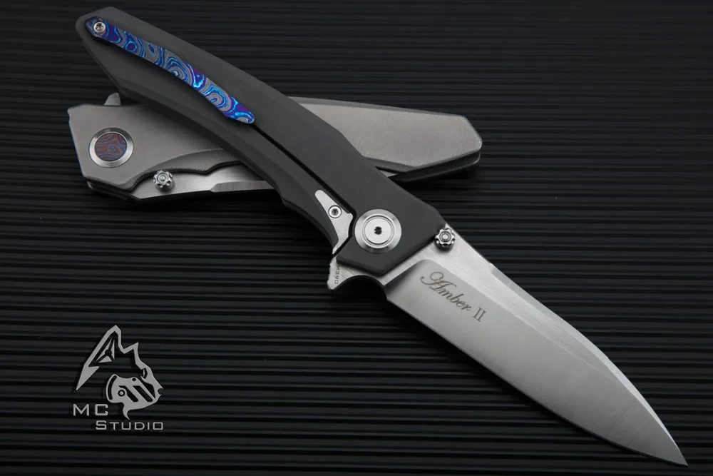 MAXACE& Полуночный Кот Янтарный 2 складной нож карманный нож Флиппер M390 стальная Интегральная титановая ручка