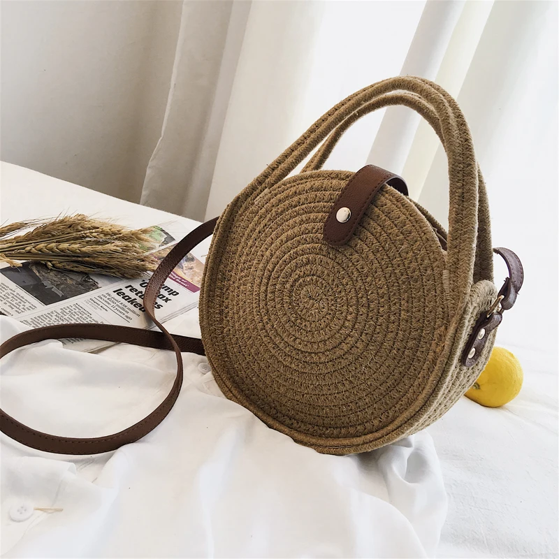 

Square Round Style Straw Bag Handbags Women Summer Rattan Bag Handmade Woven Beach Circle Bohemia Handbag New Fashion qq144