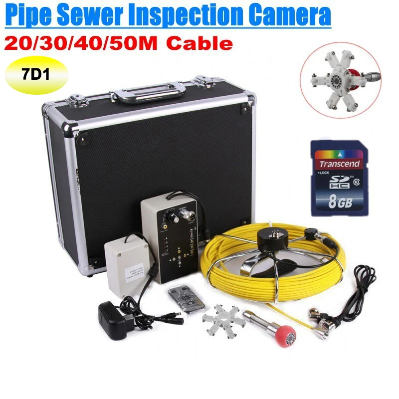 

Diameter 23mm Pipe Sewer sewage Inspection Camera System 7"TFT Monitor 20/30/40/50M cable Industrial Pipeline Endoscope Camera