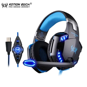 

KOTION EACH G2200 USB 7.1 Surround Sound Vibration Game Gaming Headphone Computer Headset Earphone Headband with Microphone LED