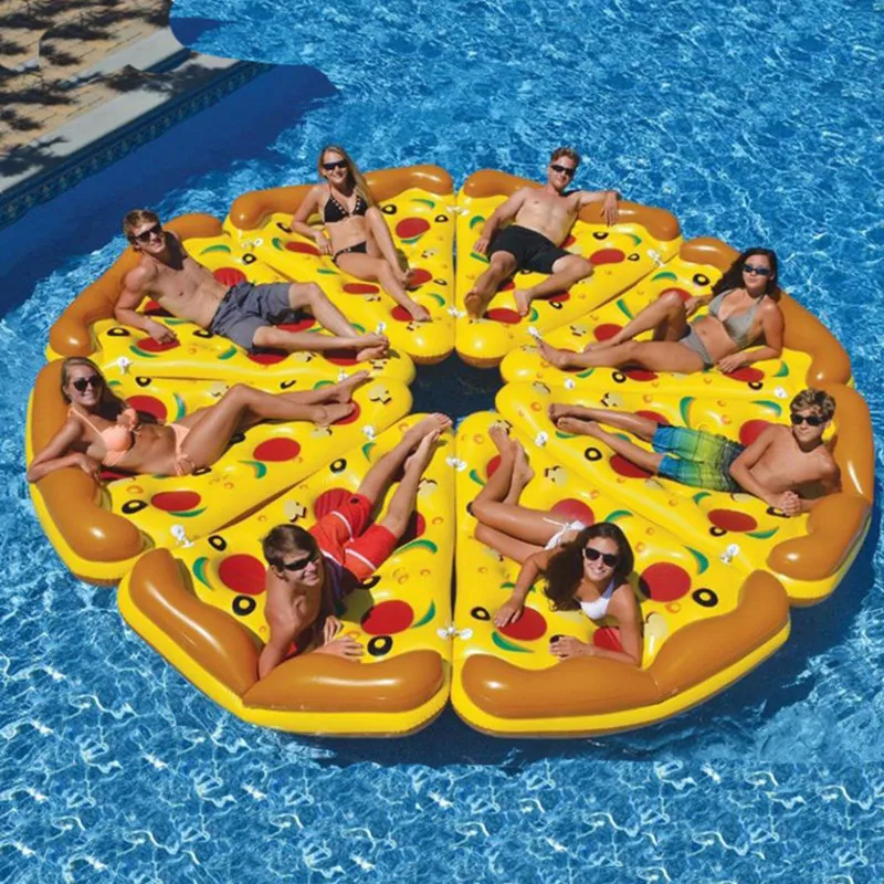 

180*150cm Pizza Inflatable mattress Environmentally PVC Outdoor Water Toy Water spray cushion Lawn, Swimming Pool, Beach Cushion